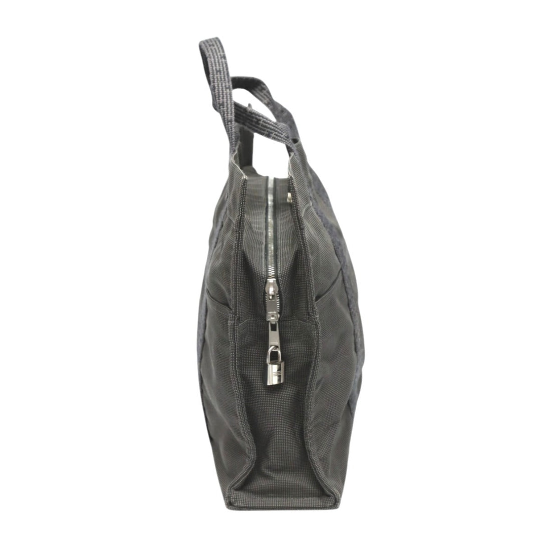 HERMES Tote Bag canvas gray Tote MM Her Line canvas unisex(Unisex) Used Authentic