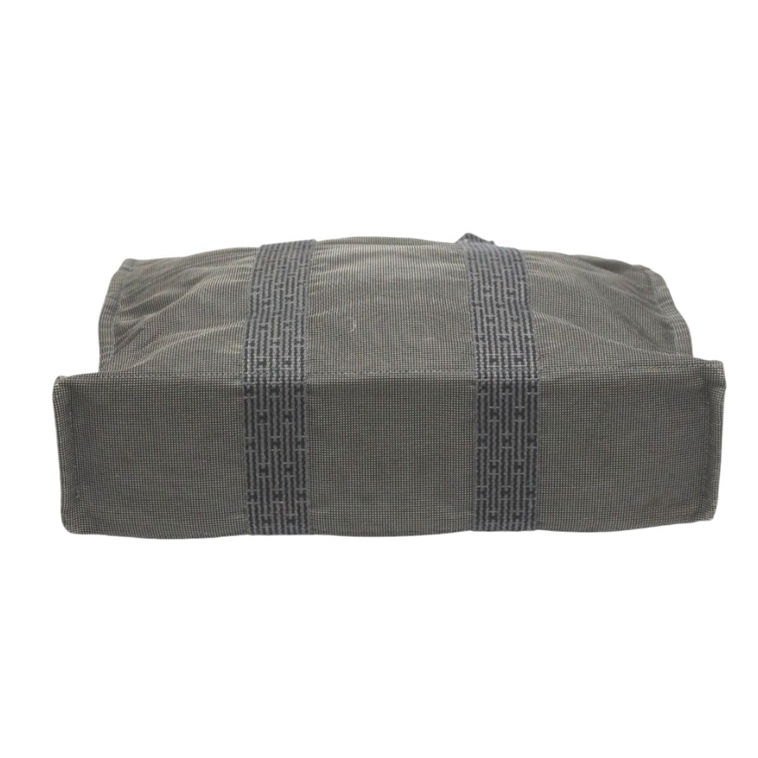 HERMES Tote Bag canvas gray Tote MM Her Line canvas unisex(Unisex) Used Authentic