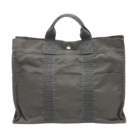 HERMES Tote Bag canvas gray Tote MM Her Line canvas unisex(Unisex) Used Authentic