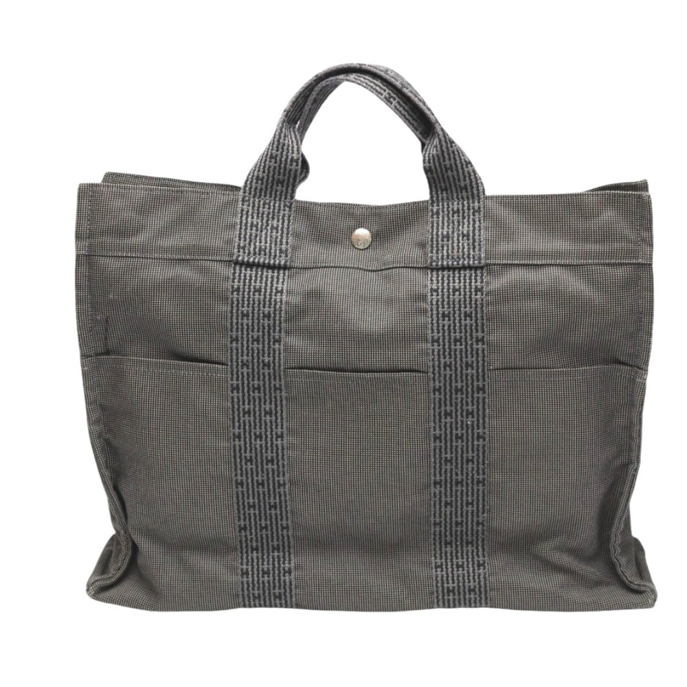 HERMES Tote Bag canvas gray Tote MM Her Line canvas unisex(Unisex) Used Authentic