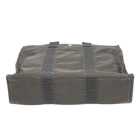 HERMES Tote Bag canvas gray Tote MM Her Line canvas unisex(Unisex) Used Authentic