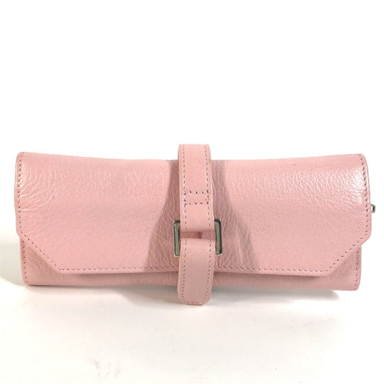 TIFFANY&Co. Pouch leather pink Jewelry case Women Used Authentic