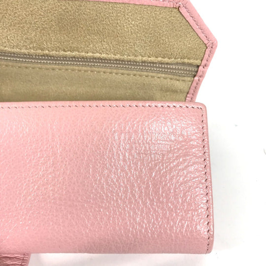 TIFFANY&Co. Pouch leather pink Jewelry case Women Used Authentic