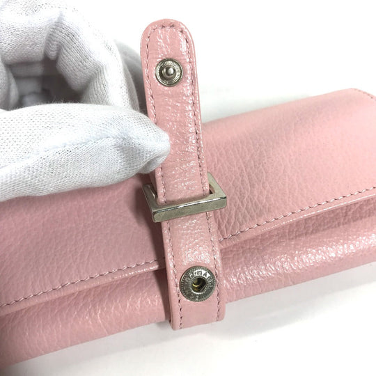TIFFANY&Co. Pouch leather pink Jewelry case Women Used Authentic