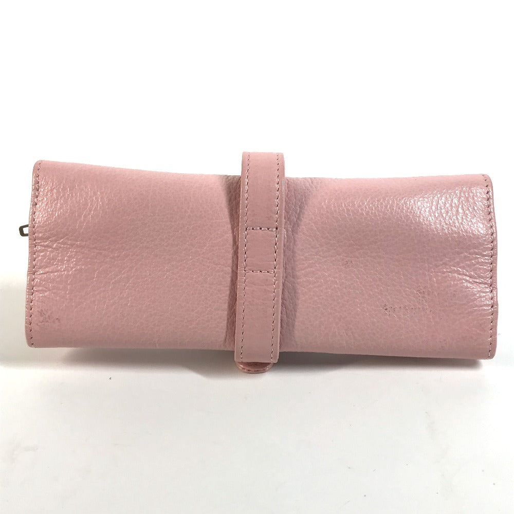 TIFFANY&Co. Pouch leather pink Jewelry case Women Used Authentic