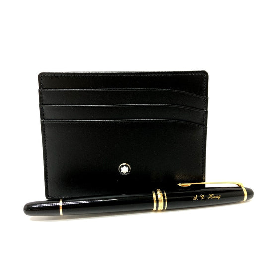 MONTBLANC Ballpoint pen Resin, Leather black Meisterstck mens Used Authentic