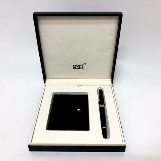 MONTBLANC Ballpoint pen Resin, Leather black Meisterstck mens Used Authentic