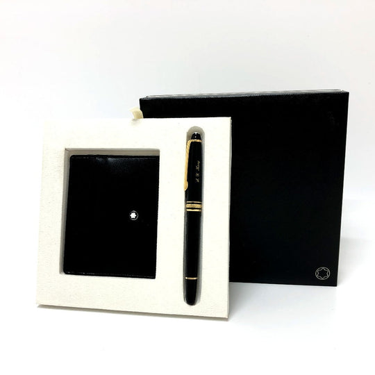 MONTBLANC Ballpoint pen Resin, Leather black Meisterstck mens Used Authentic