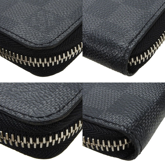 LOUIS VUITTON Long Wallet Purse N63095 Damier Grafitte black Damier Graphite Zippy wallet  Vertical mens Used Authentic