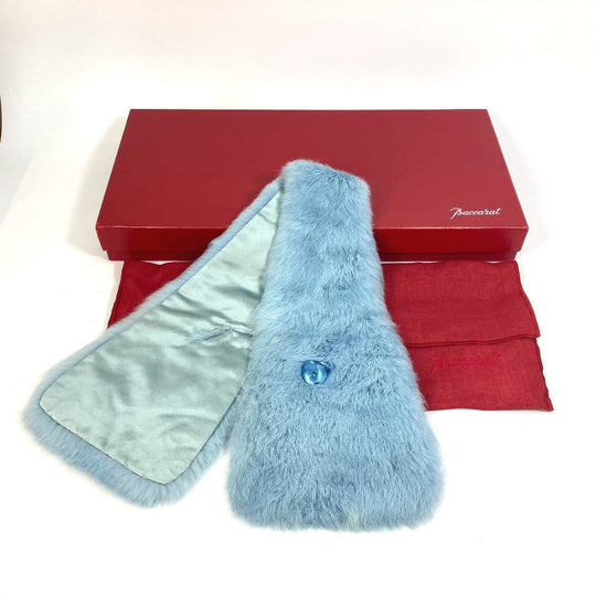 Baccarat Scarf Fur , Lapin blue scarf Women Used Authentic