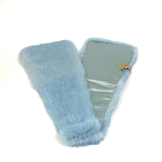 Baccarat Scarf Fur , Lapin blue scarf Women Used Authentic