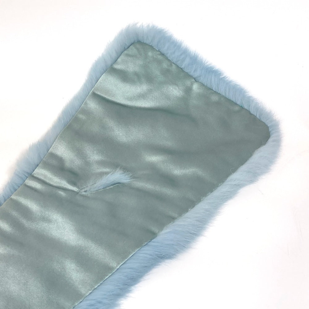 Baccarat Scarf Fur , Lapin blue scarf Women Used Authentic