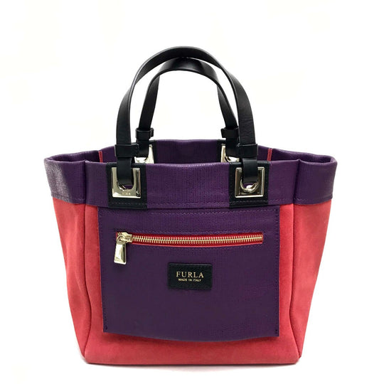 Furla Tote Bag BN77 Suede / leather black reversible By color Women Used Authentic
