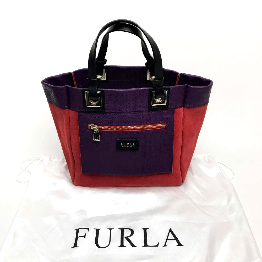 Furla Tote Bag BN77 Suede / leather black reversible By color Women Used Authentic