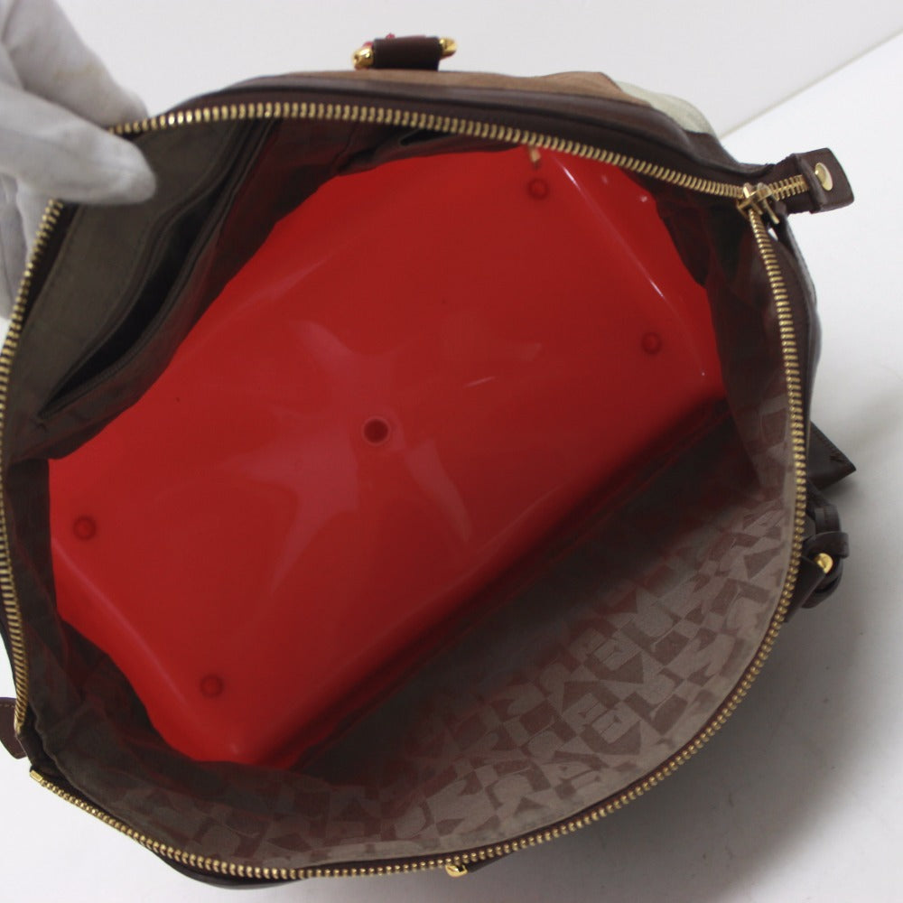 Furla Boston Duffel bag Suede, Rubber Brown Women Used Authentic