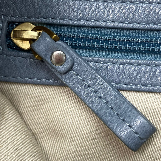 BALLY Shoulder Bag leather blue Women Used Authentic