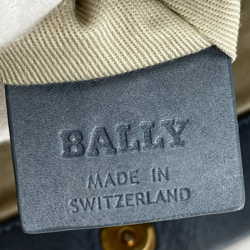 BALLY Shoulder Bag leather blue Women Used Authentic