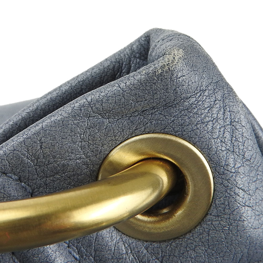 BALLY Shoulder Bag leather blue Women Used Authentic