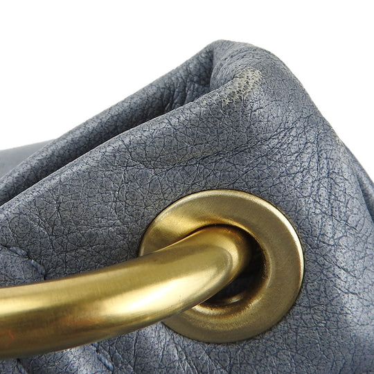 BALLY Shoulder Bag leather blue Women Used Authentic