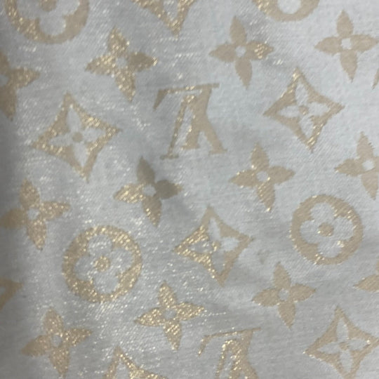 LOUIS VUITTON shawl M75121 silk gray Shoal Monogram Shine Women Used Authentic