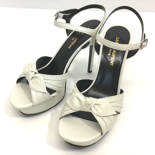 SAINT LAURENT PARIS Sandals 385297 leather white ribbon Candy tribute Women 36 Used Authentic