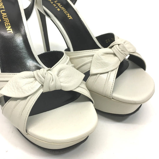 SAINT LAURENT PARIS Sandals 385297 leather white ribbon Candy tribute Women 36 Used Authentic