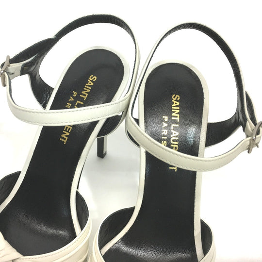 SAINT LAURENT PARIS Sandals 385297 leather white ribbon Candy tribute Women 36 Used Authentic