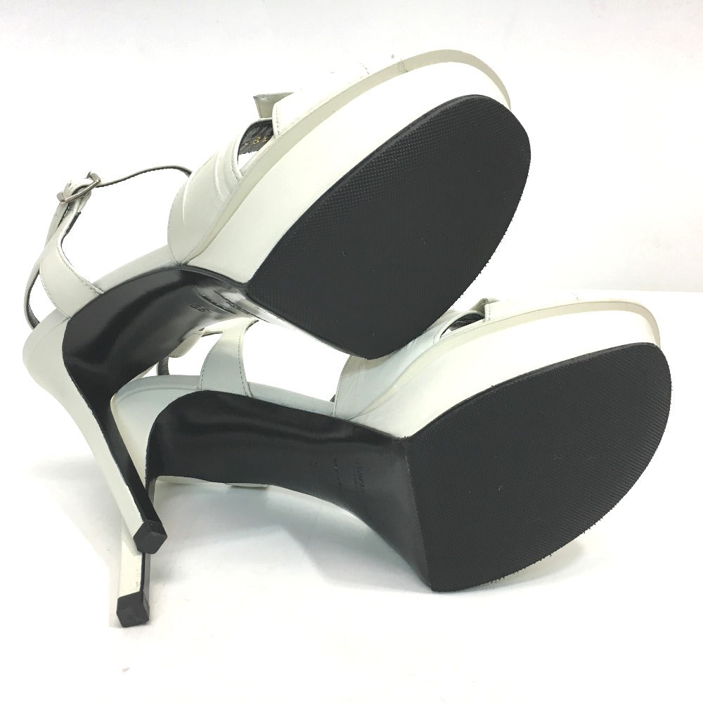 SAINT LAURENT PARIS Sandals 385297 leather white ribbon Candy tribute Women 36 Used Authentic