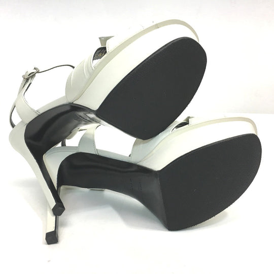 SAINT LAURENT PARIS Sandals 385297 leather white ribbon Candy tribute Women 36 Used Authentic