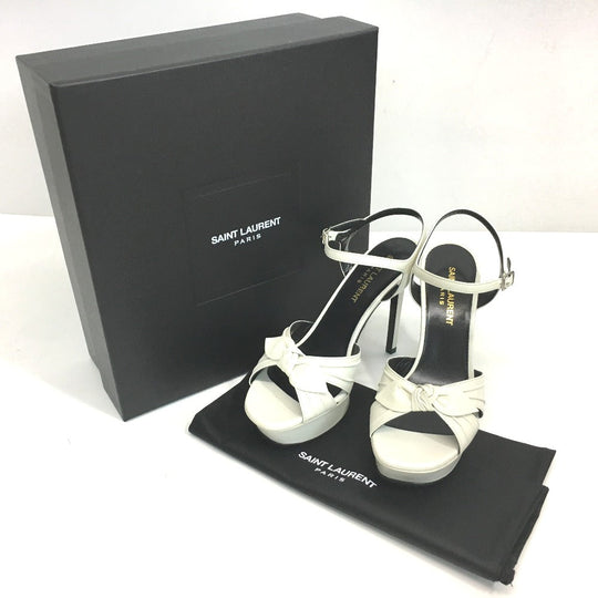 SAINT LAURENT PARIS Sandals 385297 leather white ribbon Candy tribute Women 36 Used Authentic