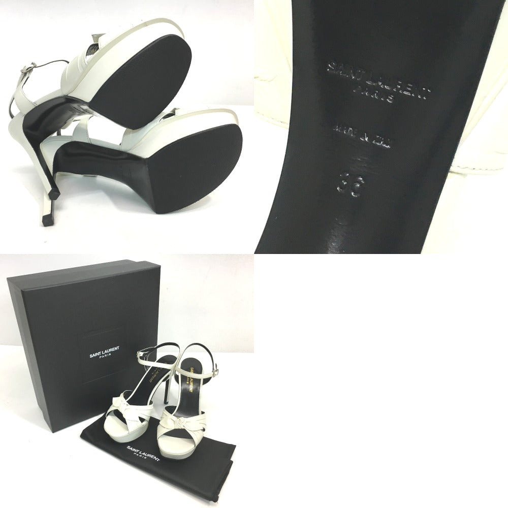 SAINT LAURENT PARIS Sandals 385297 leather white ribbon Candy tribute Women 36 Used Authentic
