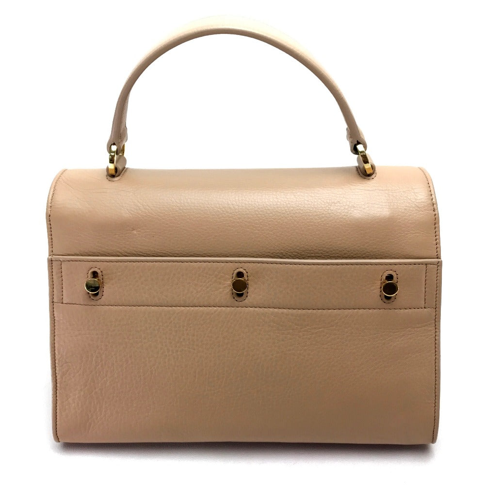 SAINT LAURENT PARIS Handbag 368229 leather beige Muse toe Women Used Authentic