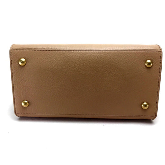 SAINT LAURENT PARIS Handbag 368229 leather beige Muse toe Women Used Authentic