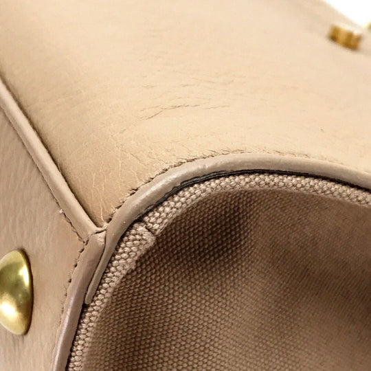 SAINT LAURENT PARIS Handbag 368229 leather beige Muse toe Women Used Authentic