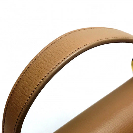 SAINT LAURENT PARIS Handbag 368229 leather beige Muse toe Women Used Authentic