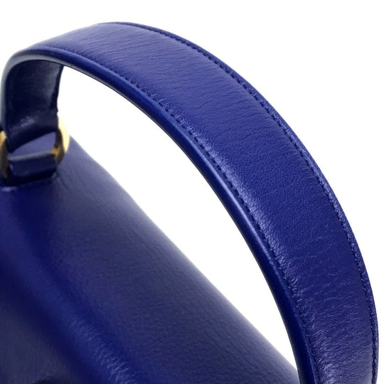 SAINT LAURENT PARIS Handbag leather blue MUSE TWO Women Used Authentic