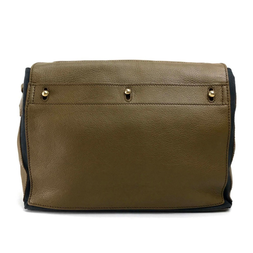 YVES SAINT LAURENT Shoulder Bag 265707 Canvas / leather Brown Muse toe Sling bag Women Used Authentic