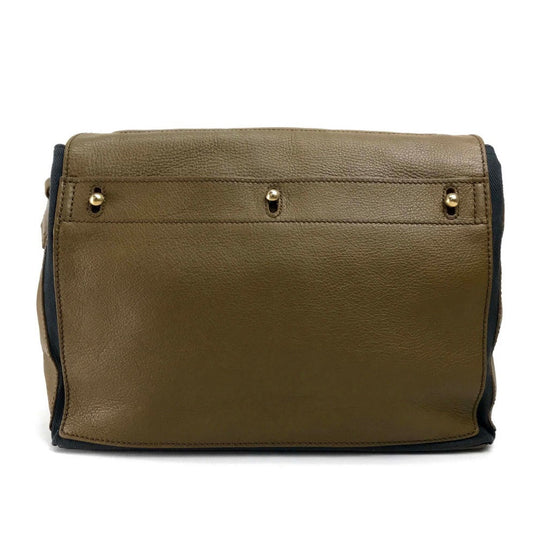 YVES SAINT LAURENT Shoulder Bag 265707 Canvas / leather Brown Muse toe Sling bag Women Used Authentic