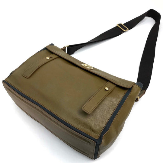 YVES SAINT LAURENT Shoulder Bag 265707 Canvas / leather Brown Muse toe Sling bag Women Used Authentic