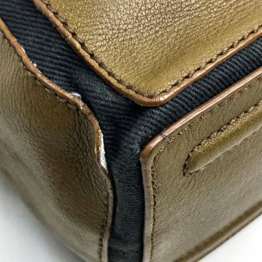 YVES SAINT LAURENT Shoulder Bag 265707 Canvas / leather Brown Muse toe Sling bag Women Used Authentic