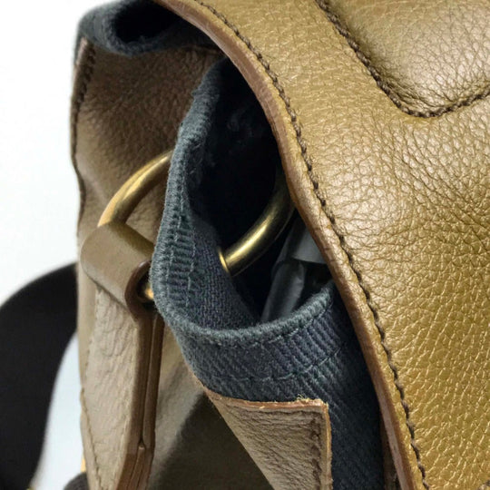 YVES SAINT LAURENT Shoulder Bag 265707 Canvas / leather Brown Muse toe Sling bag Women Used Authentic