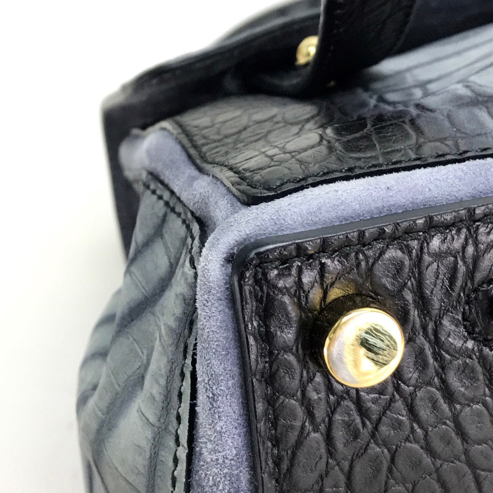 YVES SAINT LAURENT Handbag Nubuck, suede, crocodile embossed Nubuck Gray type Muse toe Women Used Authentic