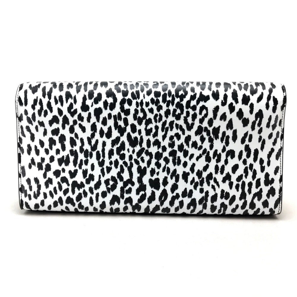 SAINT LAURENT PARIS Clutch bag 326079 Calf leather black Cassandra Leopard Women Used Authentic