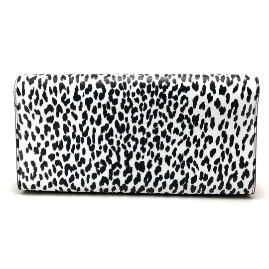 SAINT LAURENT PARIS Clutch bag 326079 Calf leather black Cassandra Leopard Women Used Authentic