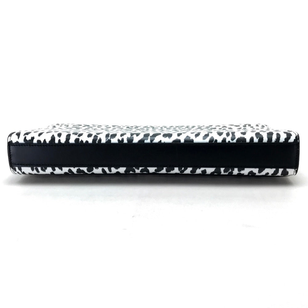 SAINT LAURENT PARIS Clutch bag 326079 Calf leather black Cassandra Leopard Women Used Authentic