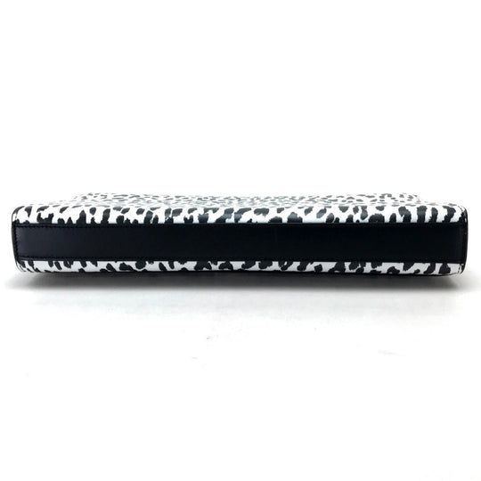SAINT LAURENT PARIS Clutch bag 326079 Calf leather black Cassandra Leopard Women Used Authentic