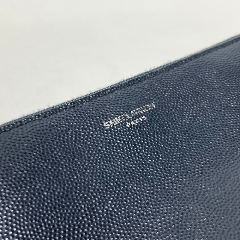 SAINT LAURENT PARIS Clutch bag 397294 leather Dark navy Pouch Classic Saint Laurent Mini Zip Tablet Sleeve mens Used Authentic