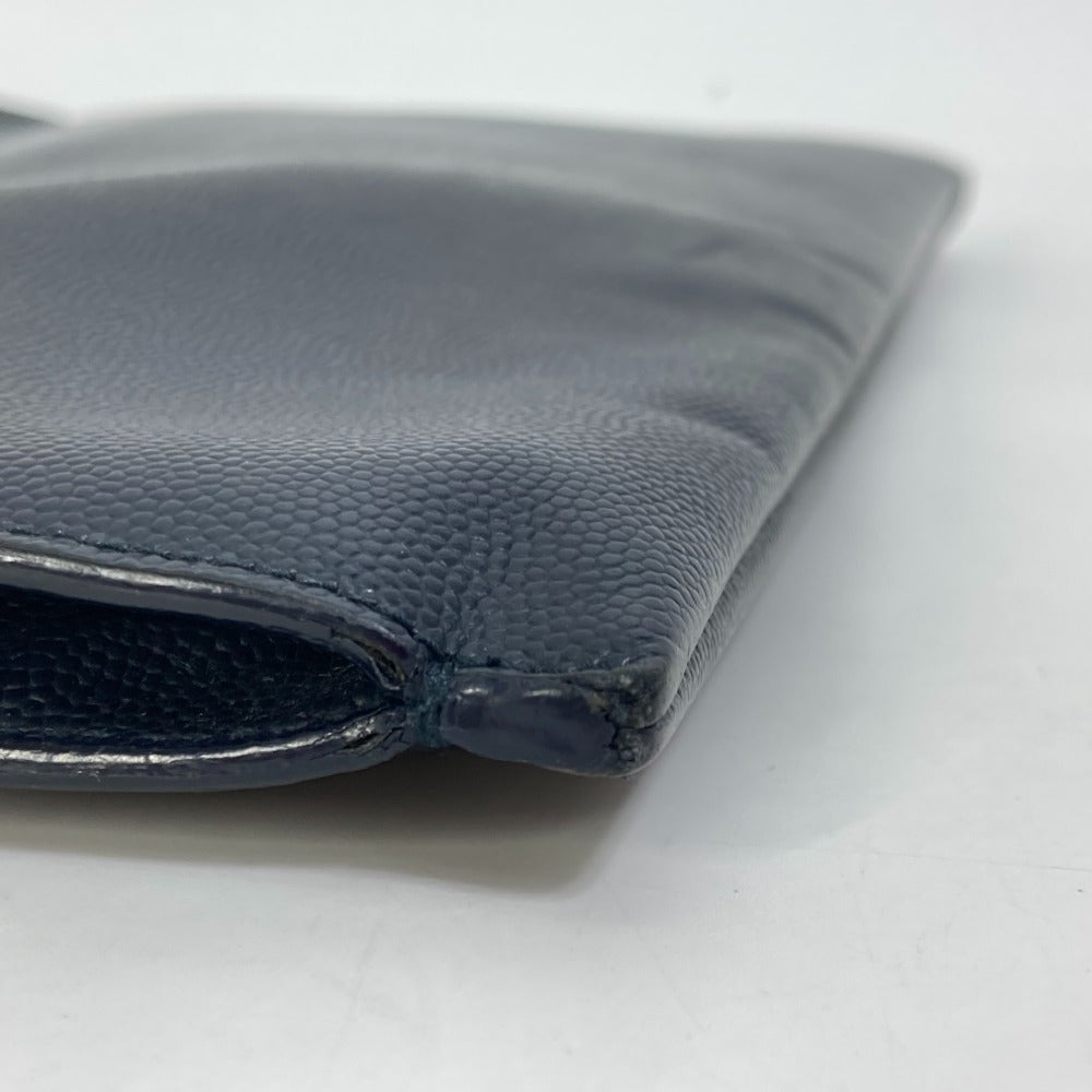 SAINT LAURENT PARIS Clutch bag 397294 leather Dark navy Pouch Classic Saint Laurent Mini Zip Tablet Sleeve mens Used Authentic