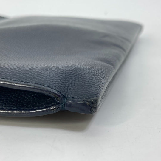 SAINT LAURENT PARIS Clutch bag 397294 leather Dark navy Pouch Classic Saint Laurent Mini Zip Tablet Sleeve mens Used Authentic