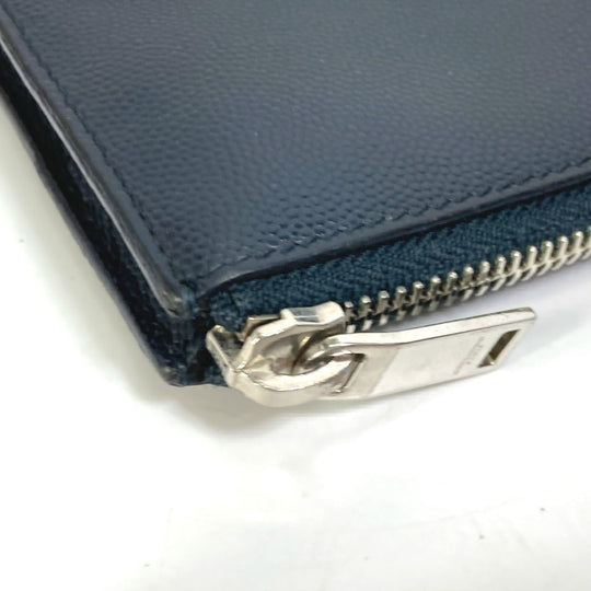 SAINT LAURENT PARIS Clutch bag 397294 leather Dark navy Pouch Classic Saint Laurent Mini Zip Tablet Sleeve mens Used Authentic